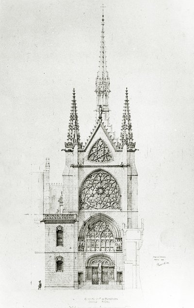 Zeichnung für die Restaurierung der Kapelle, Château de Pierrefonds, 1864 von Eugene Emmanuel Viollet le Duc